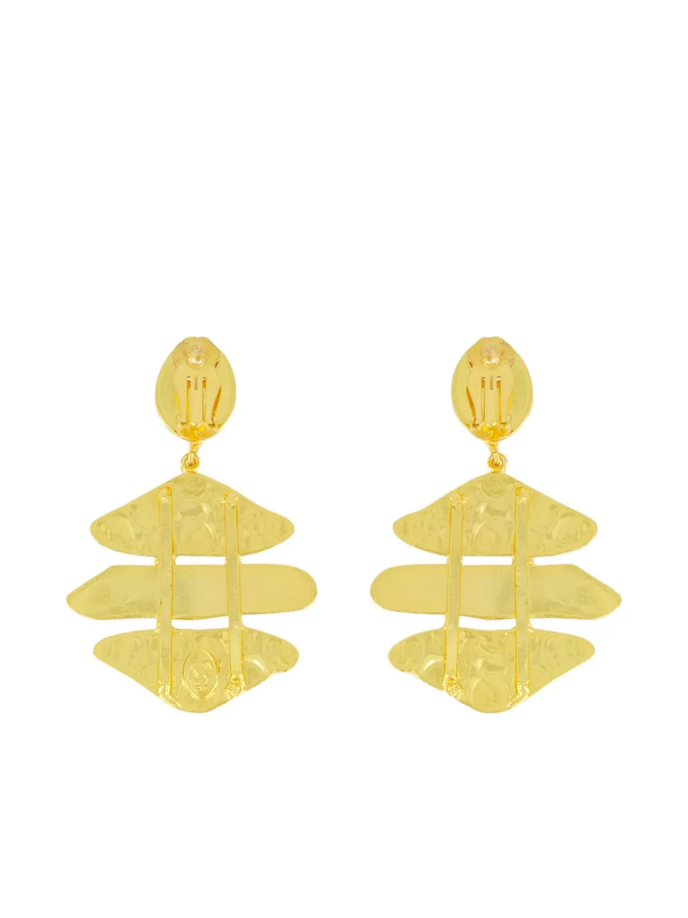 Sylvia Toledano Brutalist oorbellen met onyx detail - Goud