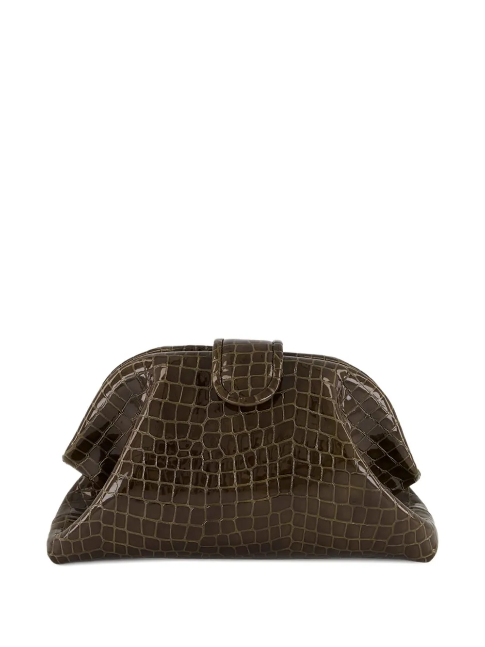 PAULA leather clutch bag - Brown