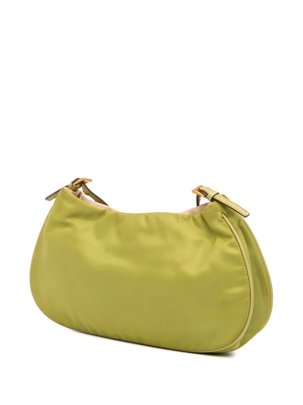 Pre-owned Prada 2000-2013 Tessuto Chain Shoulder Bag In Green