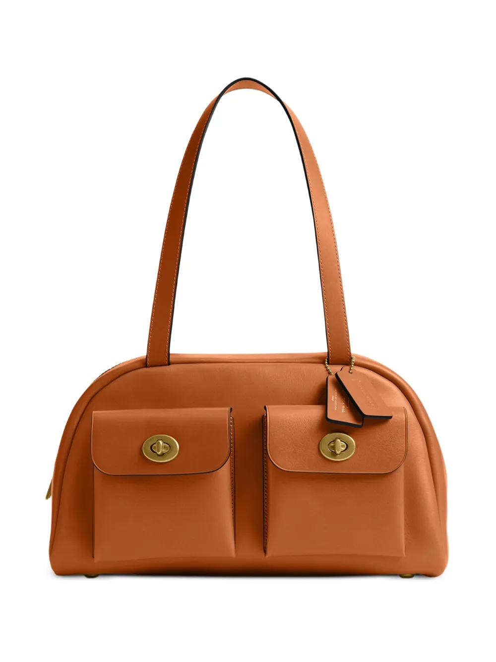 Coach Pocket Turnlock Leather Satchel In Brown