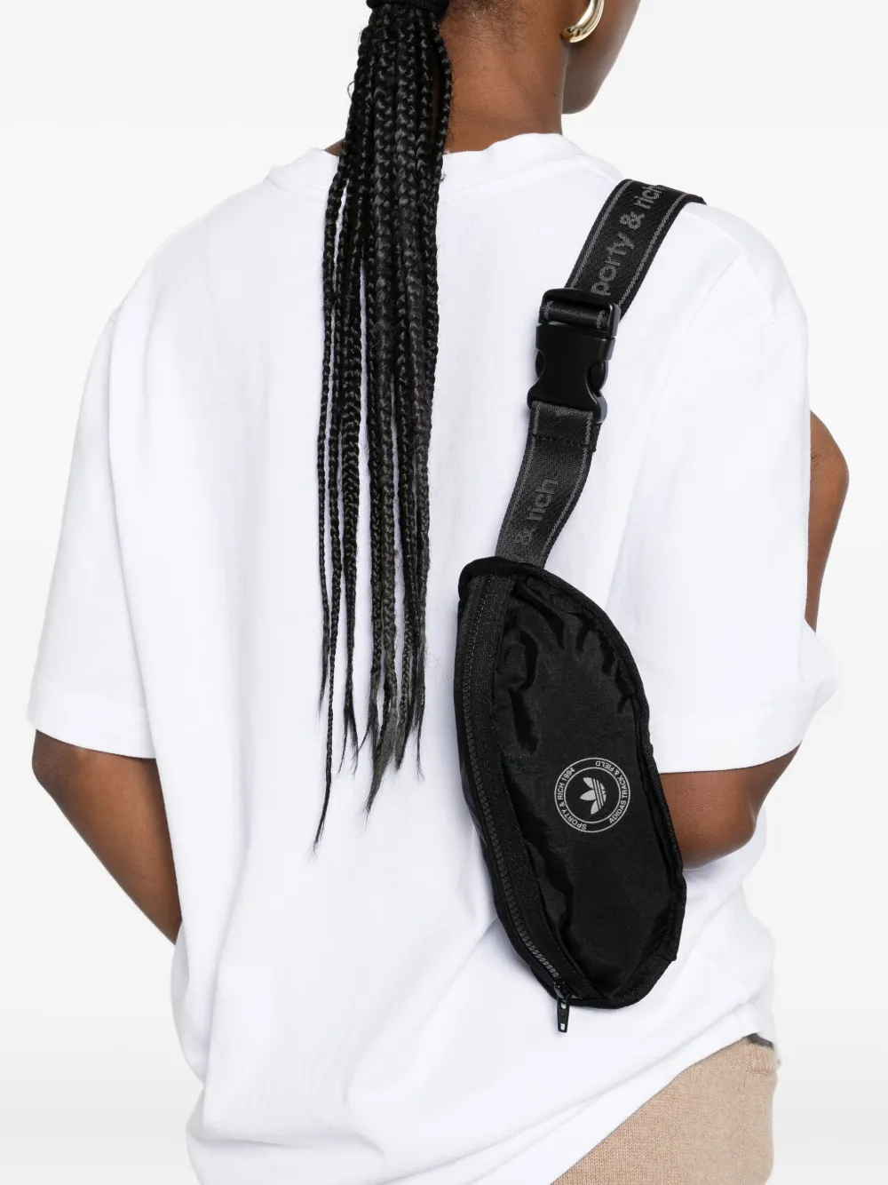Adidas Originals X Sporty & Rich Logo-print Belt Bag In Black
