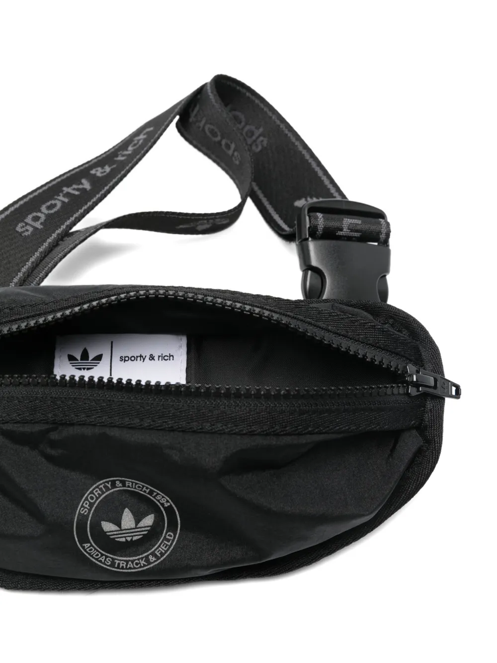 Adidas Originals X Sporty & Rich Logo-print Belt Bag In Black