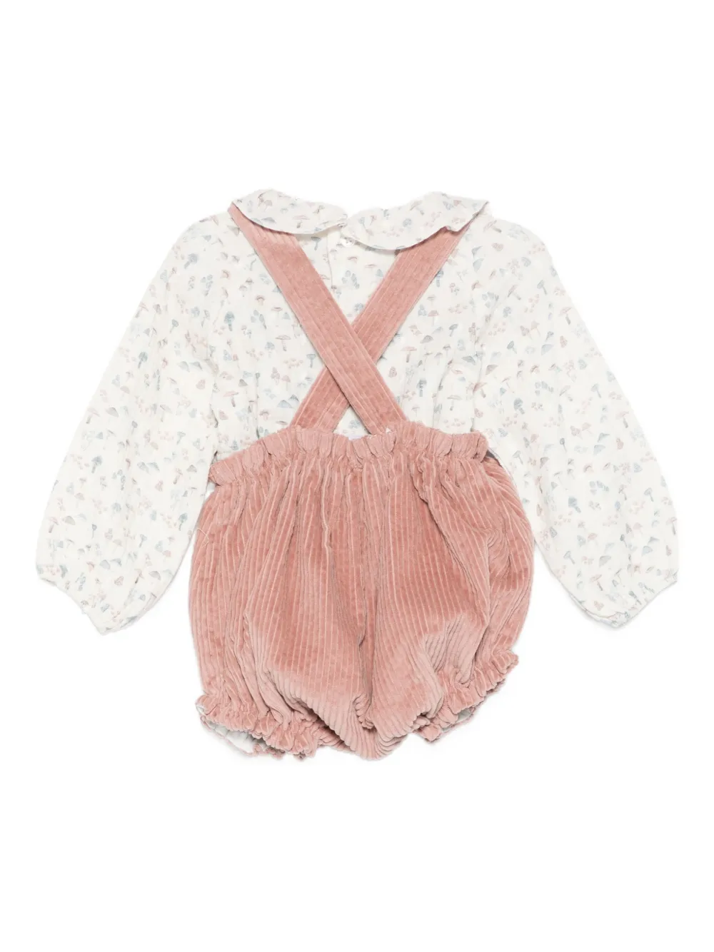 Paz Rodriguez buttoned corduroy romper set - Roze