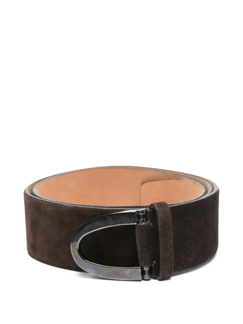 Gianfranco Ferré Pre-Owned 2000s Suede Buckle Belt - Marrone