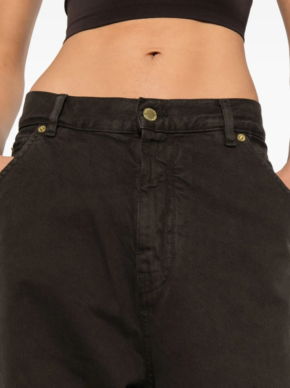 Darkpark Frayed Denim Straight-leg Jeans In Brown