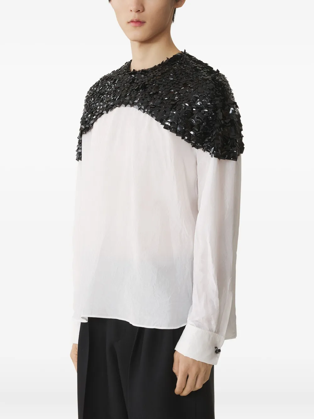 Lanvin sequin detail T-shirt - Bianco