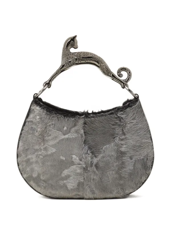 Lanvin Animal Hardware Fur Tote Bag in Grey
