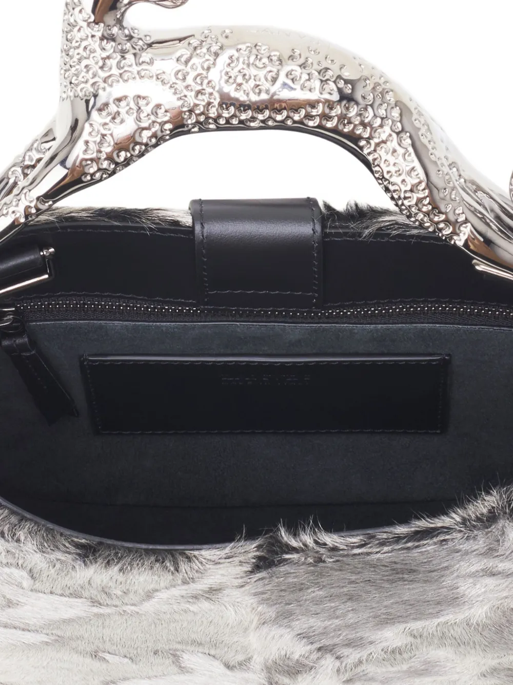 Lanvin Animal Hardware Fur Tote Bag in Grey, view 5