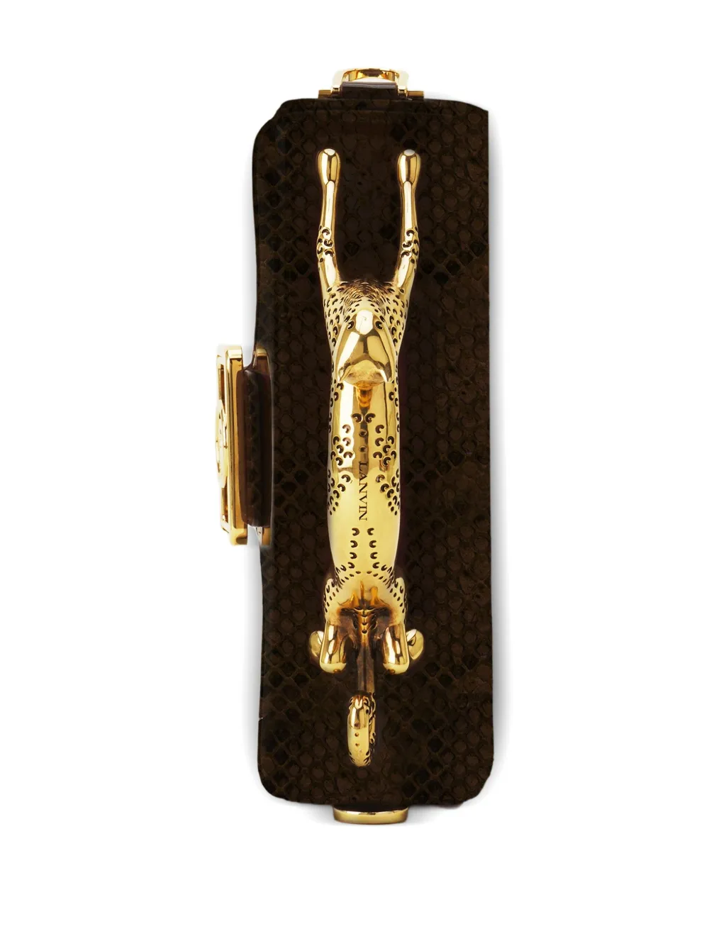 Lanvin Mini Python Cat Handle Bag In Brown