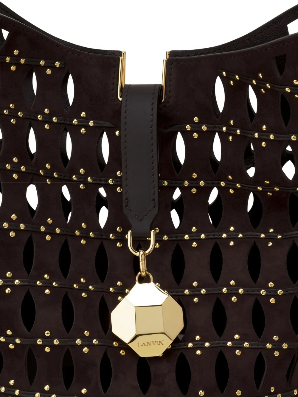 Lanvin Uitgesneden bucket-tas met studs Bruin