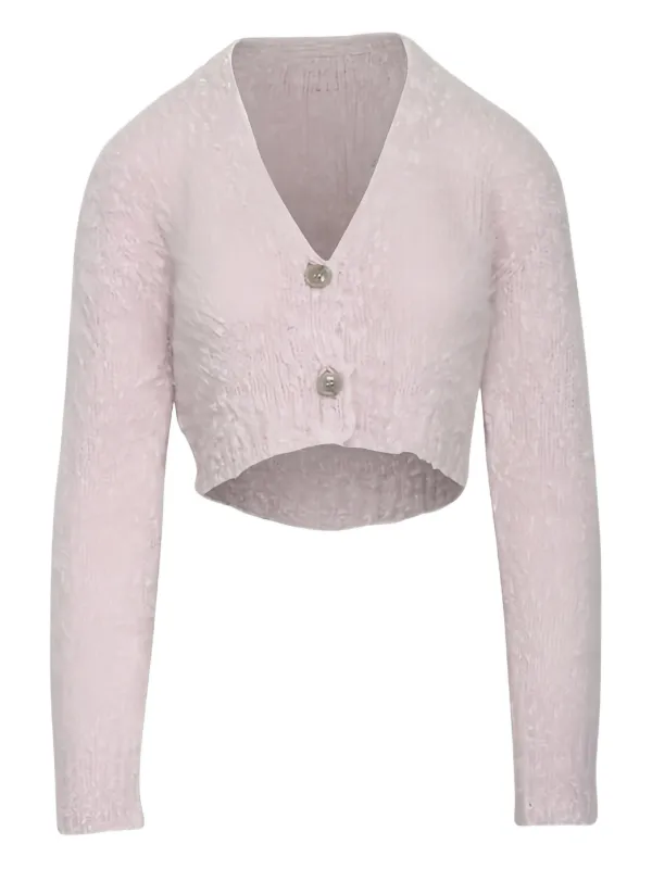 Marni Button-fastening Cropped Cardigan in Pink