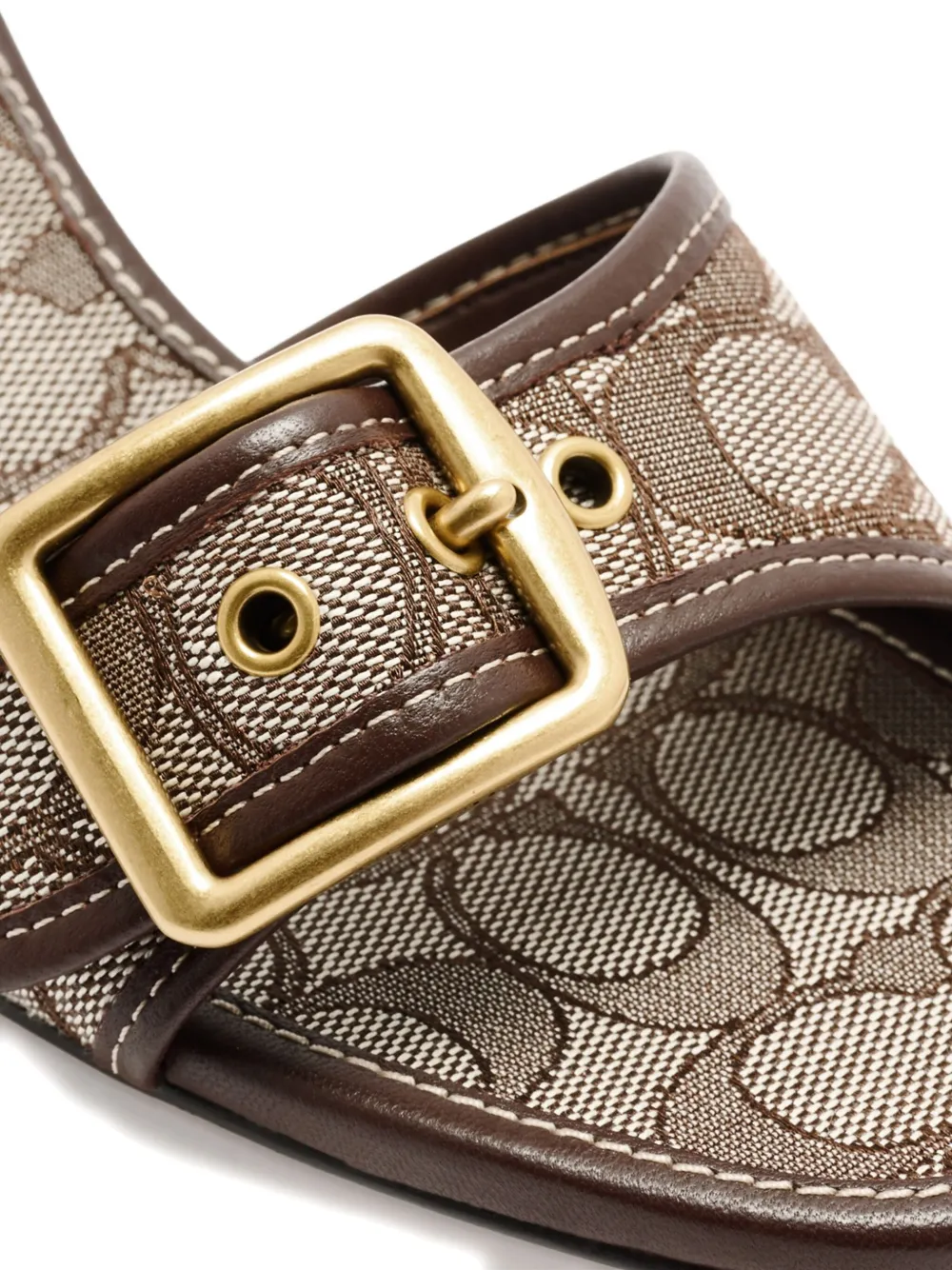 Coach 55mm Margot Buckle Heeled Sandals In Brown