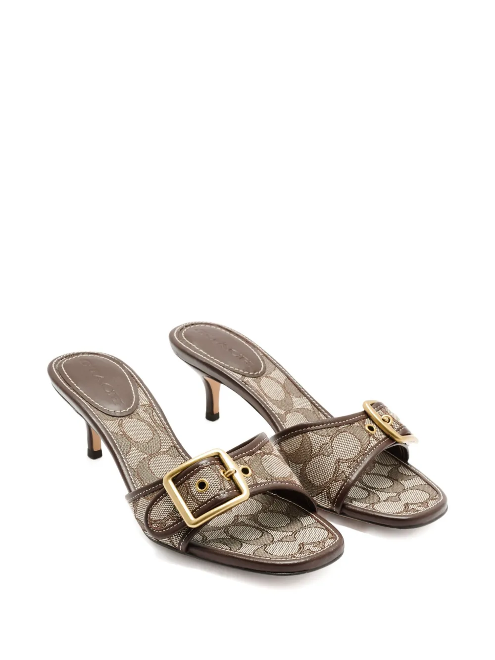 Coach 55mm Margot Buckle Heeled Sandals In Brown