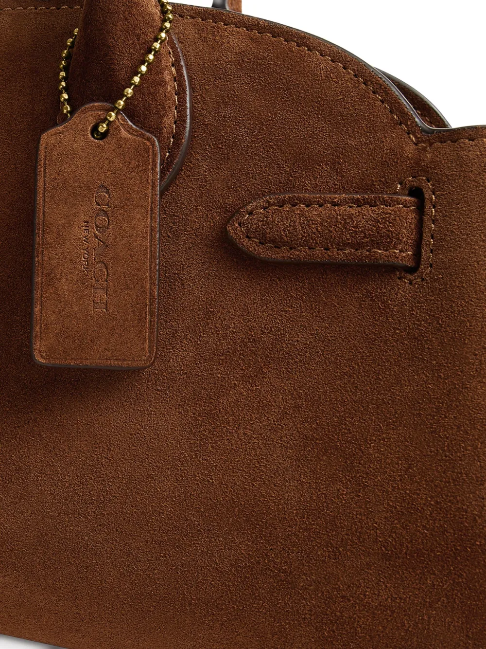Coach Empire Carryall Suede Shoulder Bag In Brown