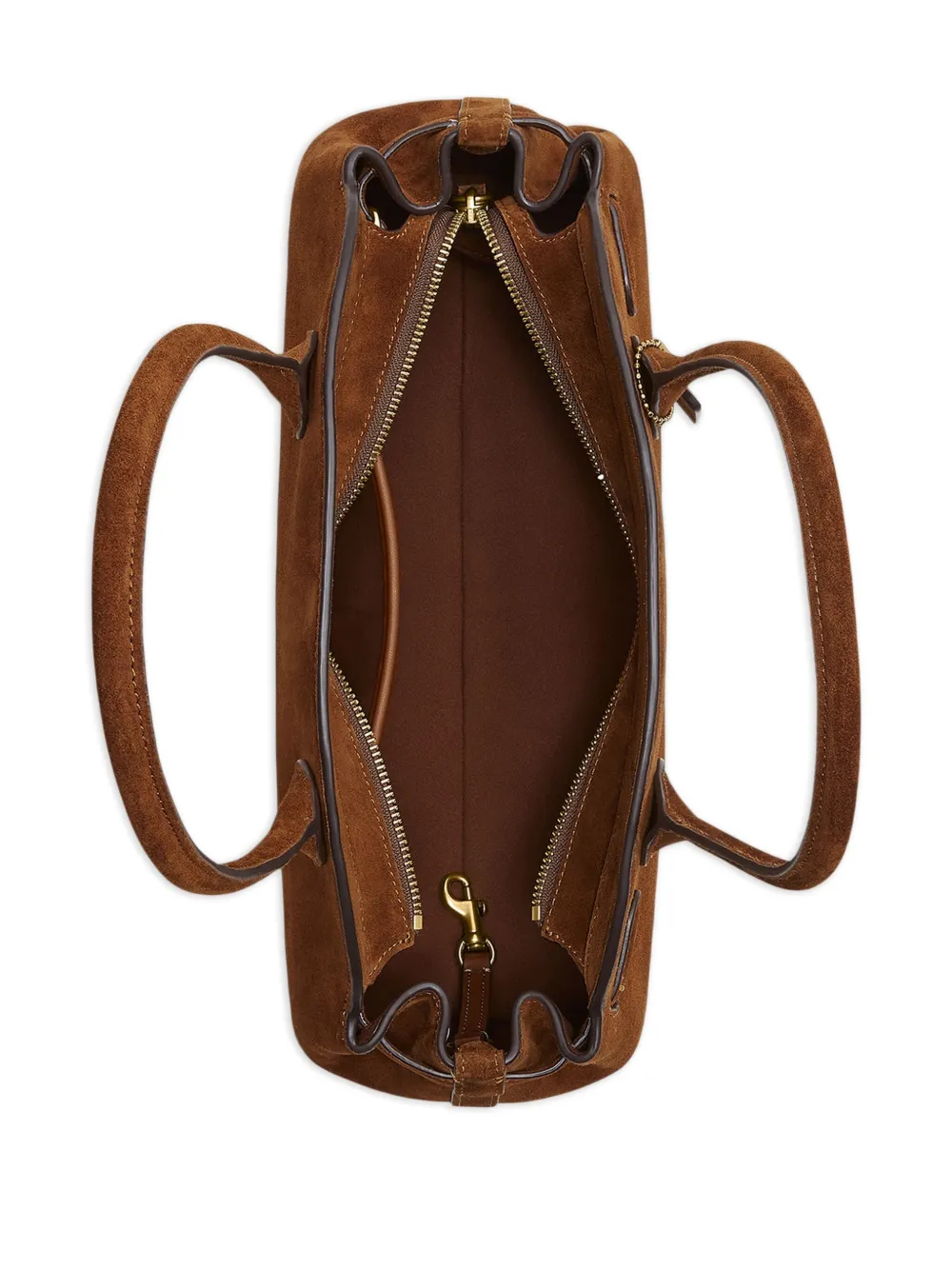 Coach Empire Carryall Suede Shoulder Bag In Brown