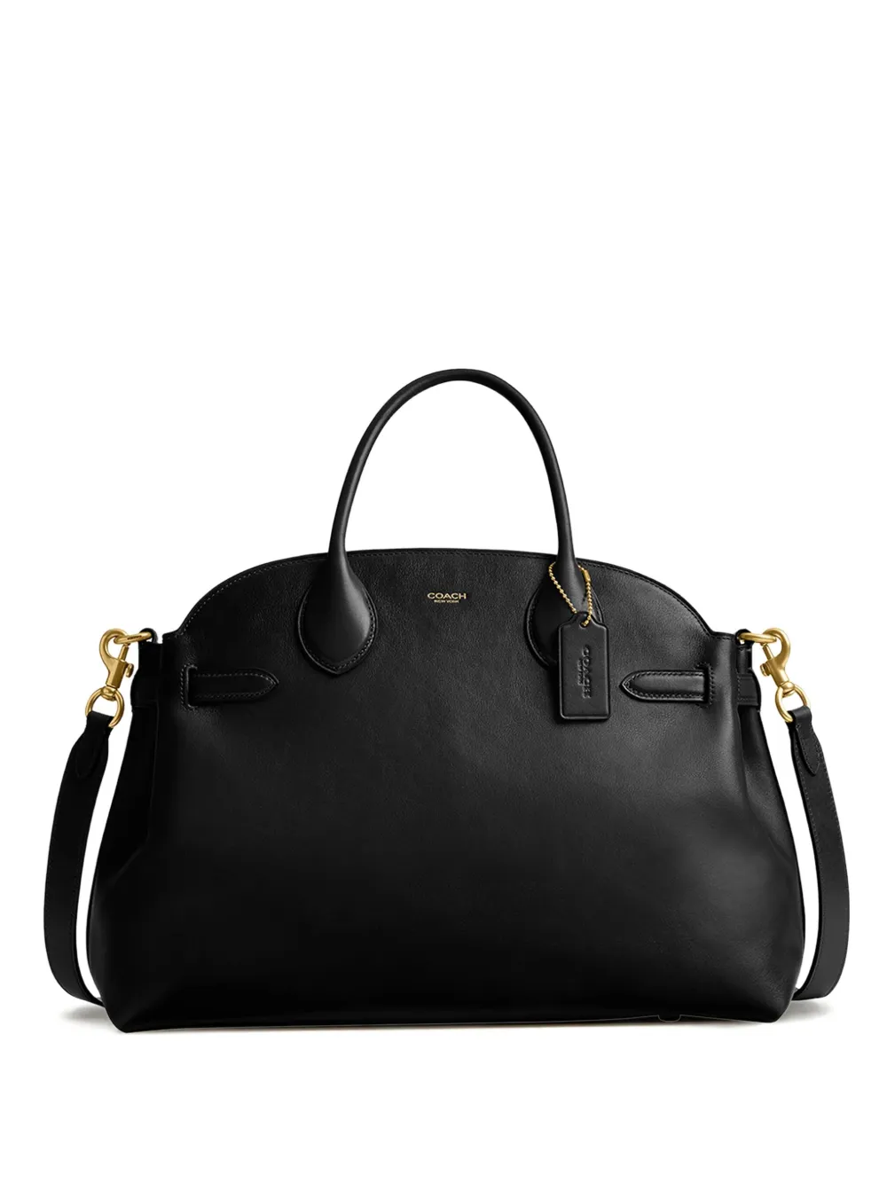 Coach Empire Carryall Leather Tote Bag In Black