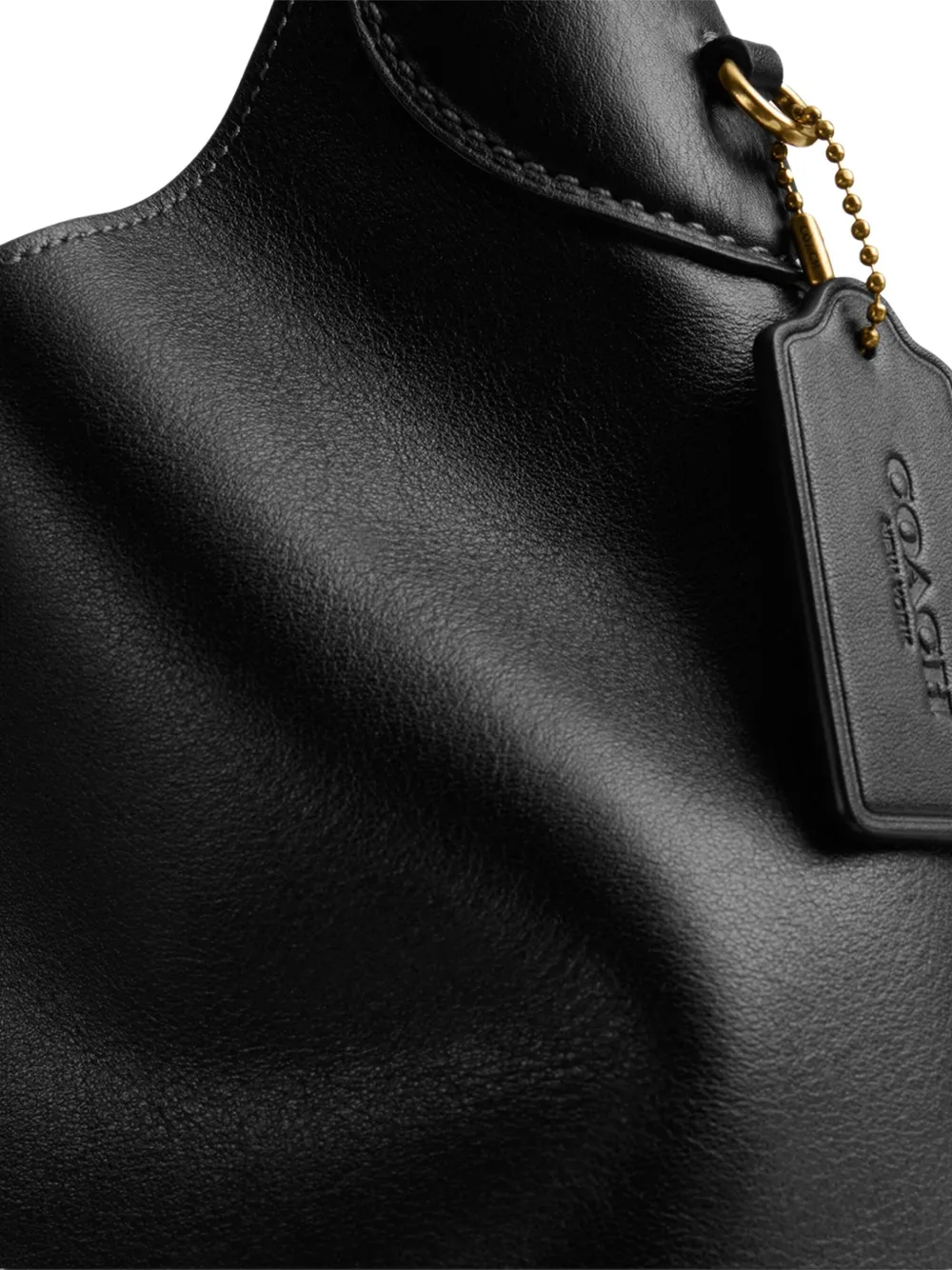 Coach Womens Black Brooklyn Branded Leather Shoulder Bag