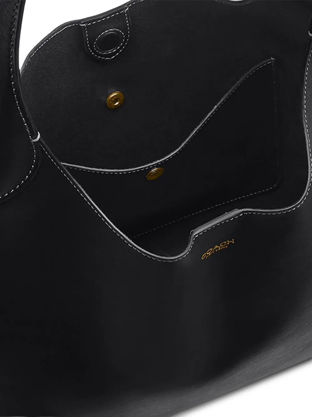 Coach Womens Black Brooklyn Branded Leather Shoulder Bag