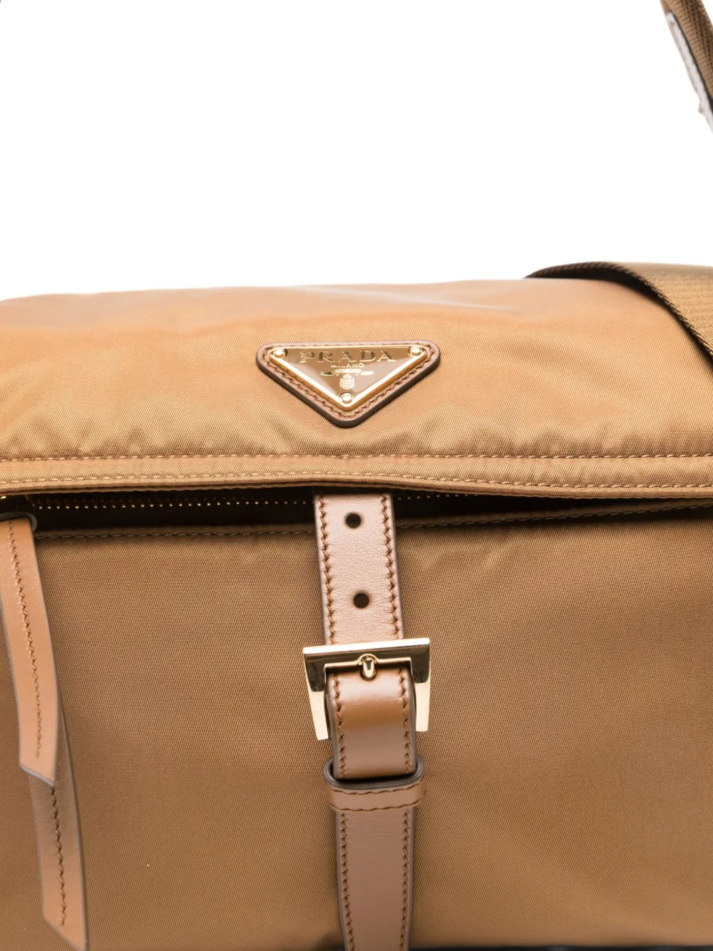 Prada Crossbodytas met triangle-logo Bruin