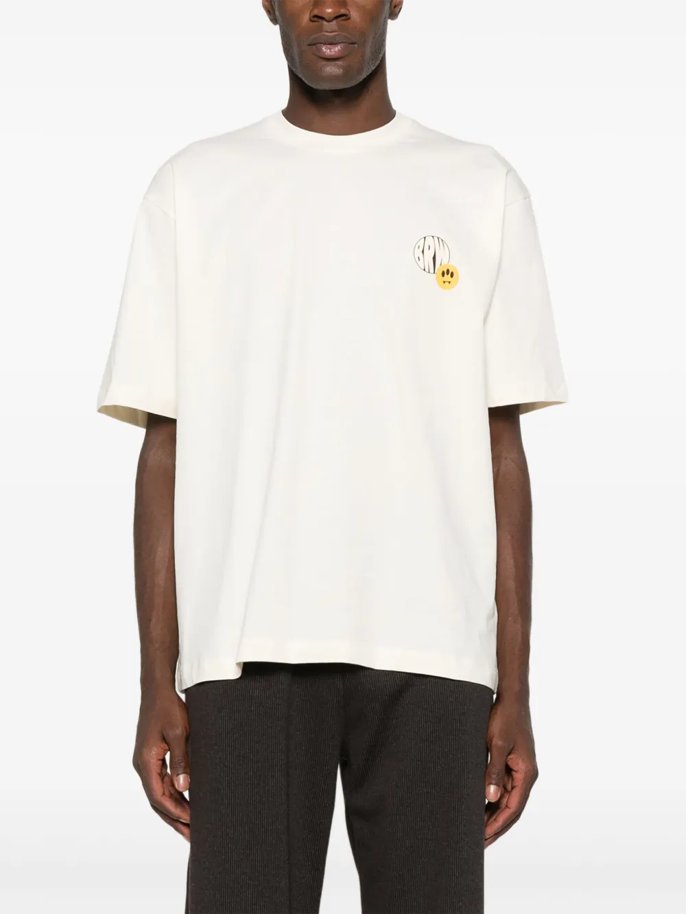 BARROW T-shirt met grafische print Beige