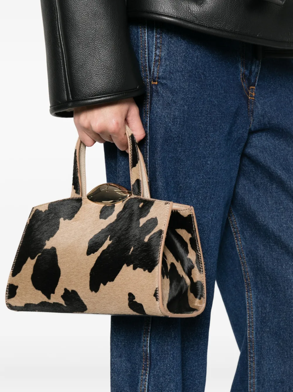 Benedetta Bruzziches Serena La Petite shopper met dierenprint - Bruin