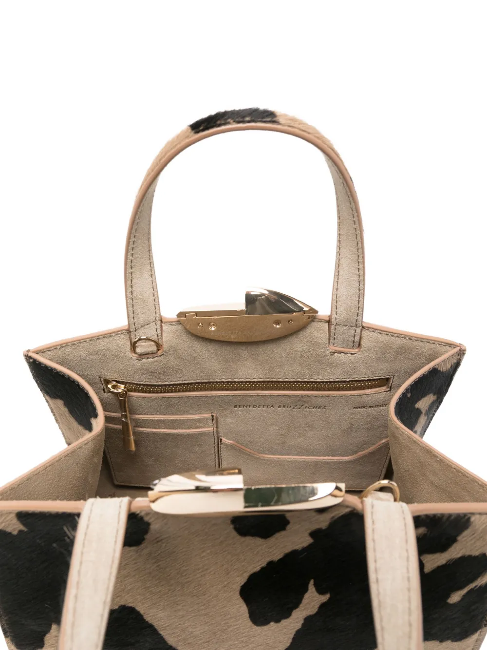 Benedetta Bruzziches Serena La Petite Animal-print Tote Bag In Brown