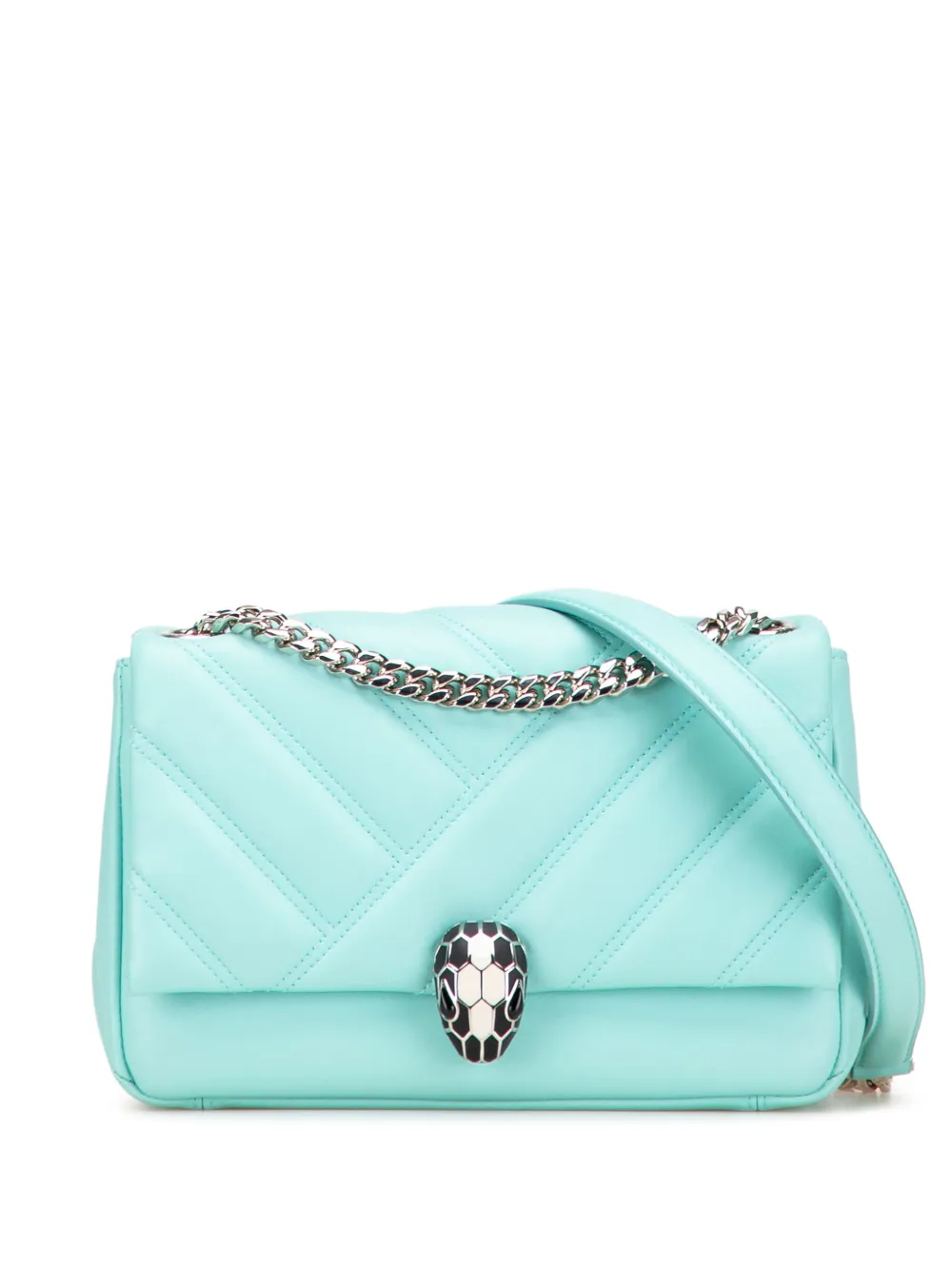 Bvlgari Pre-Owned 2021-2025 Leather Serpenti Cabochon Chain crossbody bag | Blue | Image 1