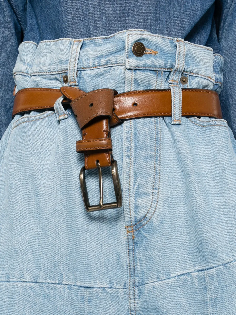 A.w.a.k.e. Patchwork Belted Jeans In Blue