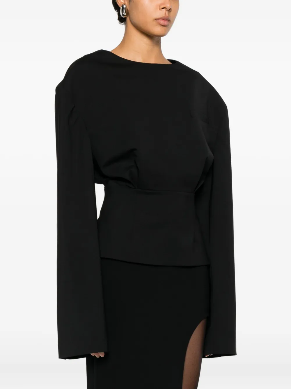  A.w.a.k.e. Mode Round-neck Top - Black 
