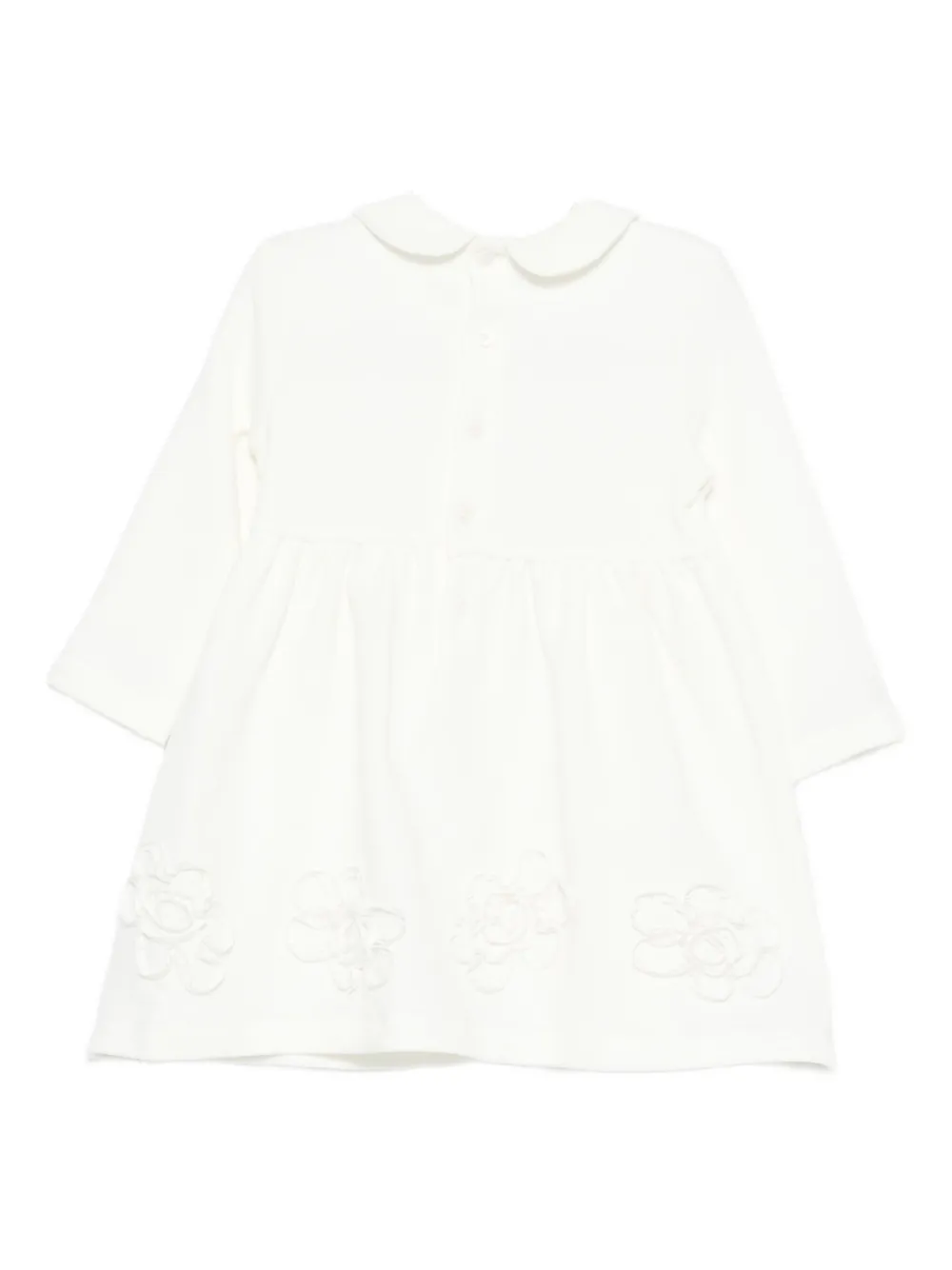 Il Gufo floral-appliqué dress - Wit