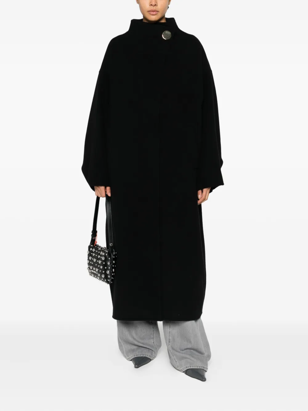 Darkpark North Button Coat In Black