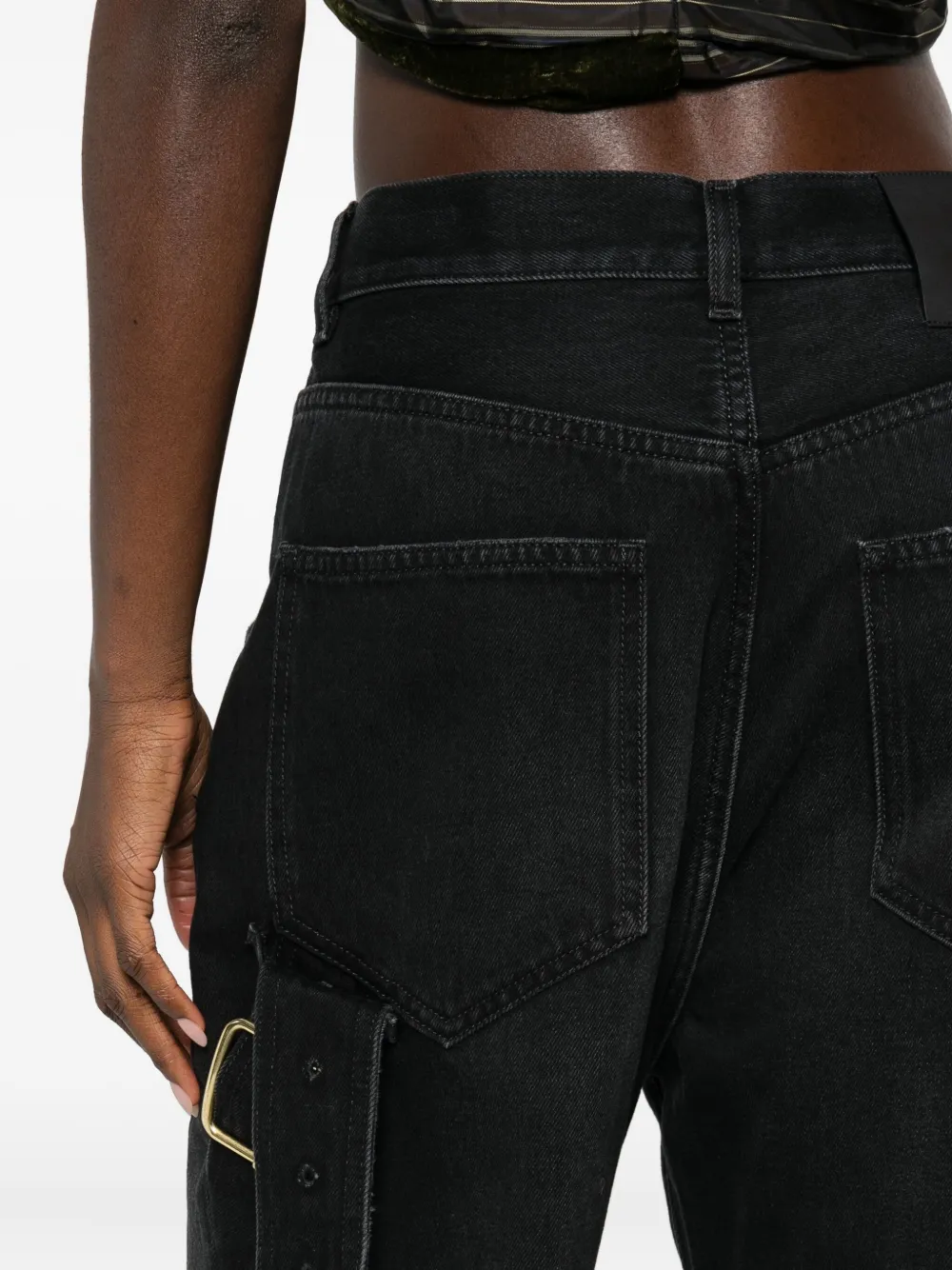DARKPARK Gerafelde straight jeans Zwart