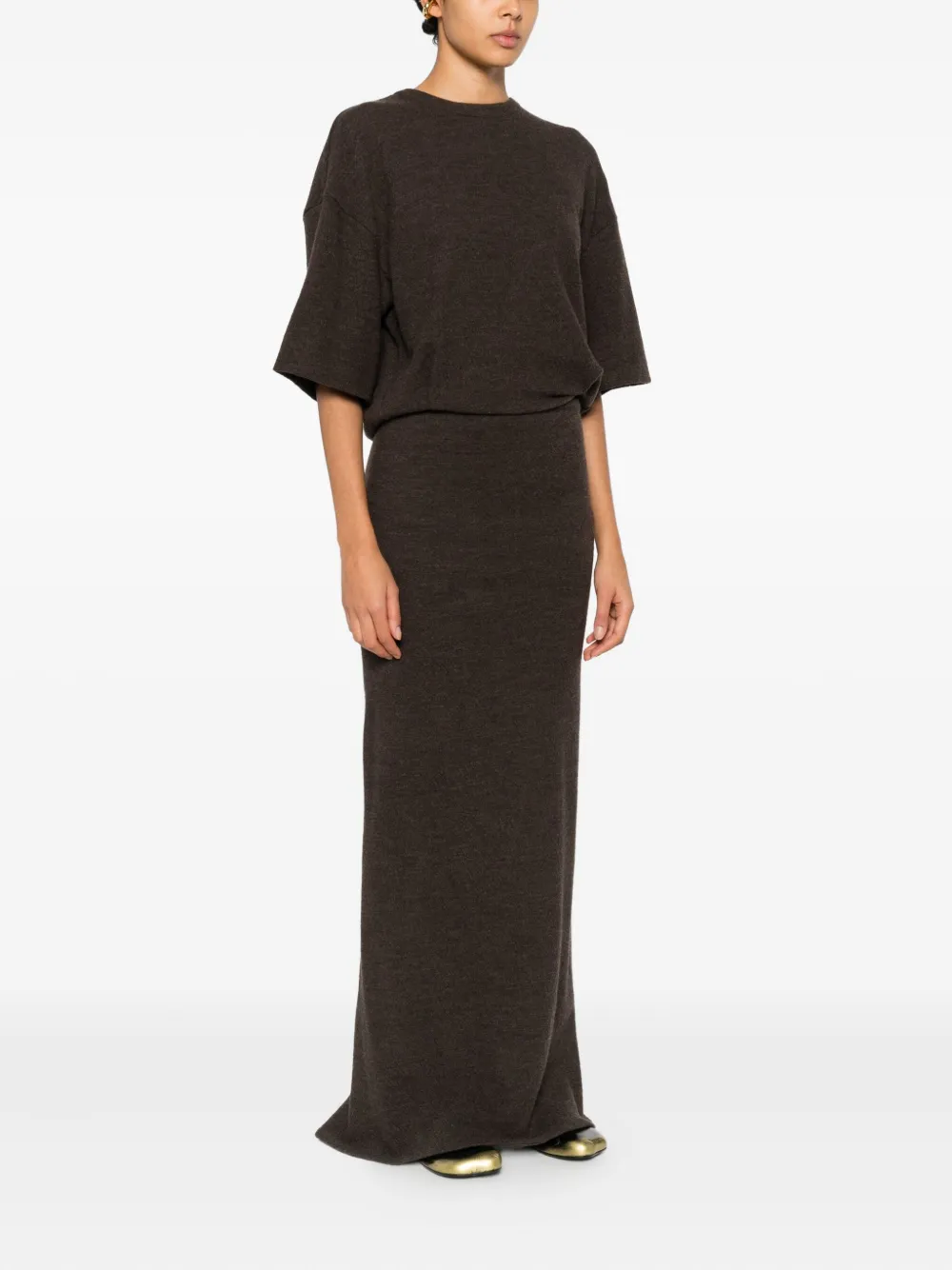 Darkpark Marlin Short-sleeve Dress In Brown