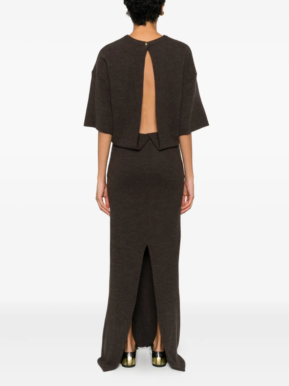 Darkpark Marlin Short-sleeve Dress In Brown