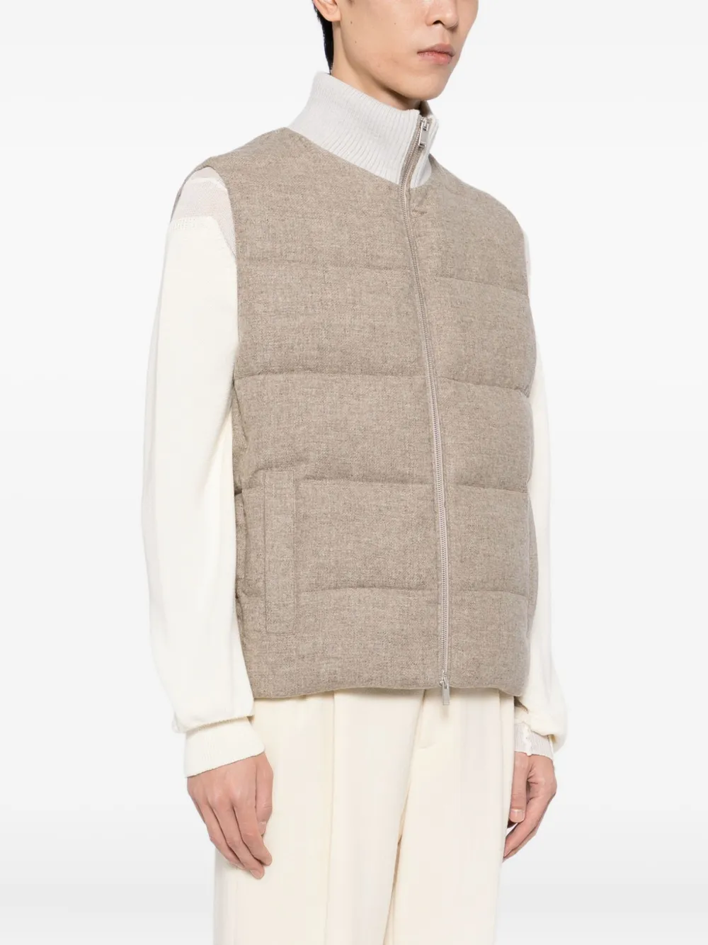 Lardini Mouwloos donsjack Beige