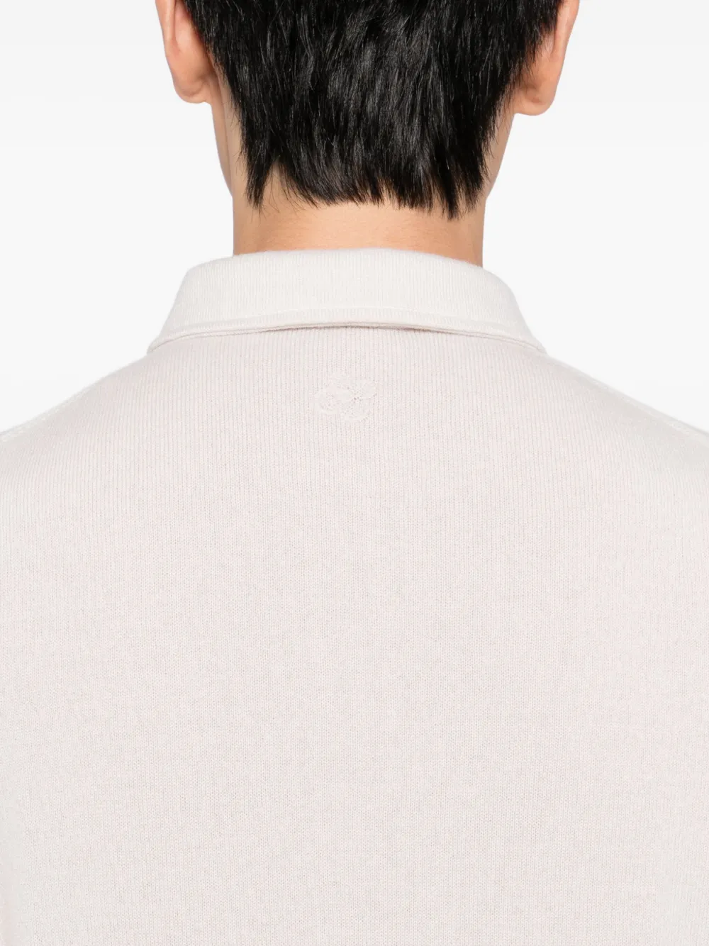 Lardini Logo Embroidered Polo In Neutral