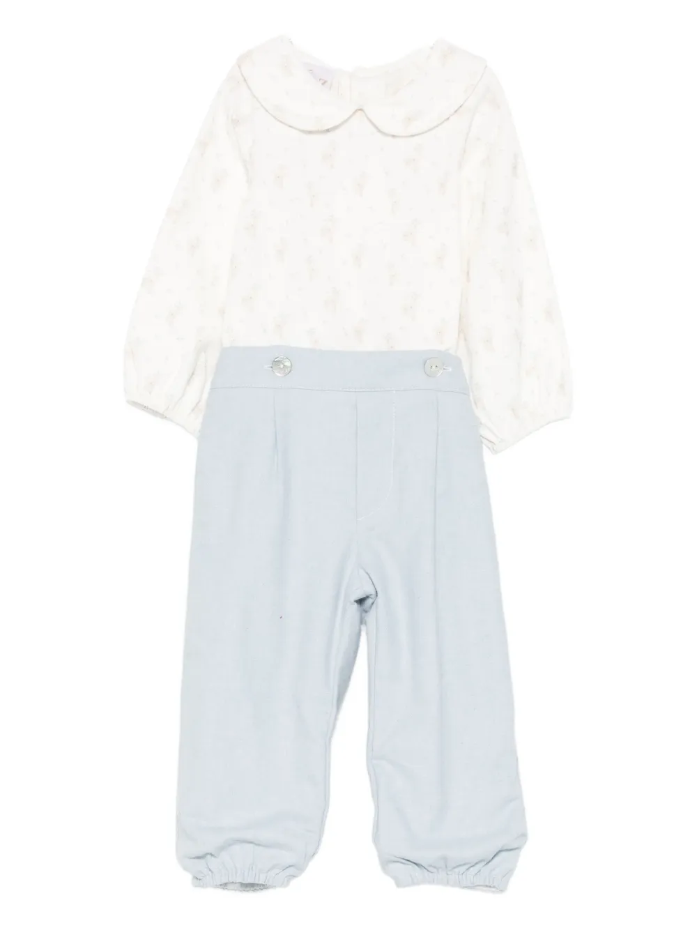 Paz Rodriguez Peter Pan-collar print tracksuit - Blu