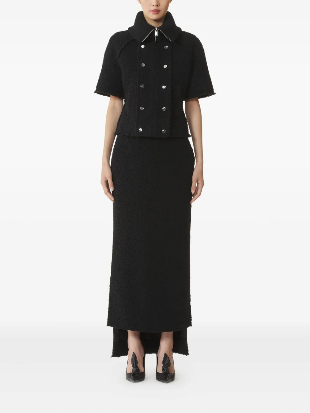 Lanvin Textured Skirt In Black