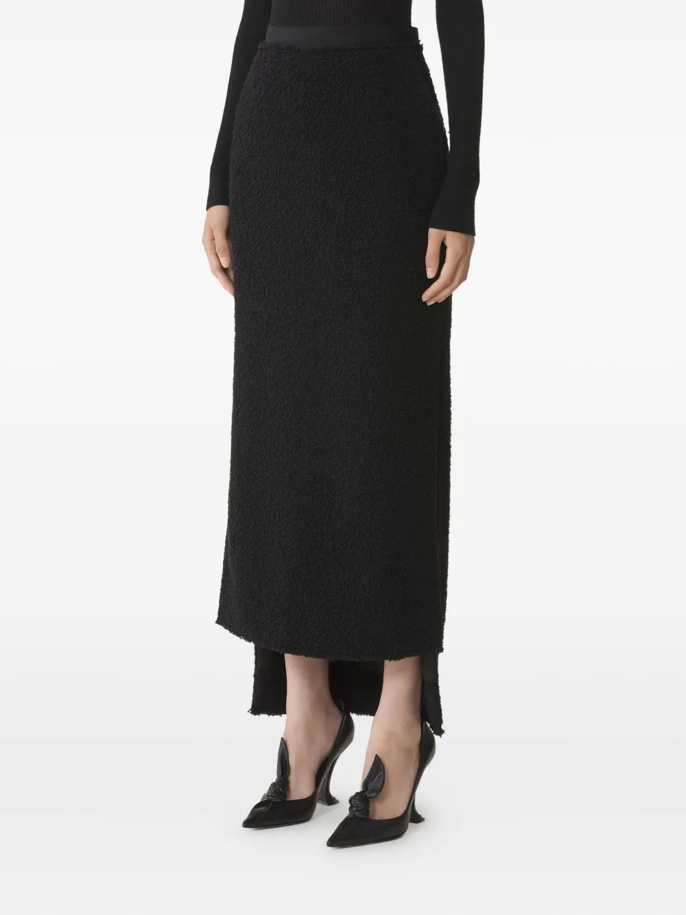 Lanvin Textured Skirt In Black