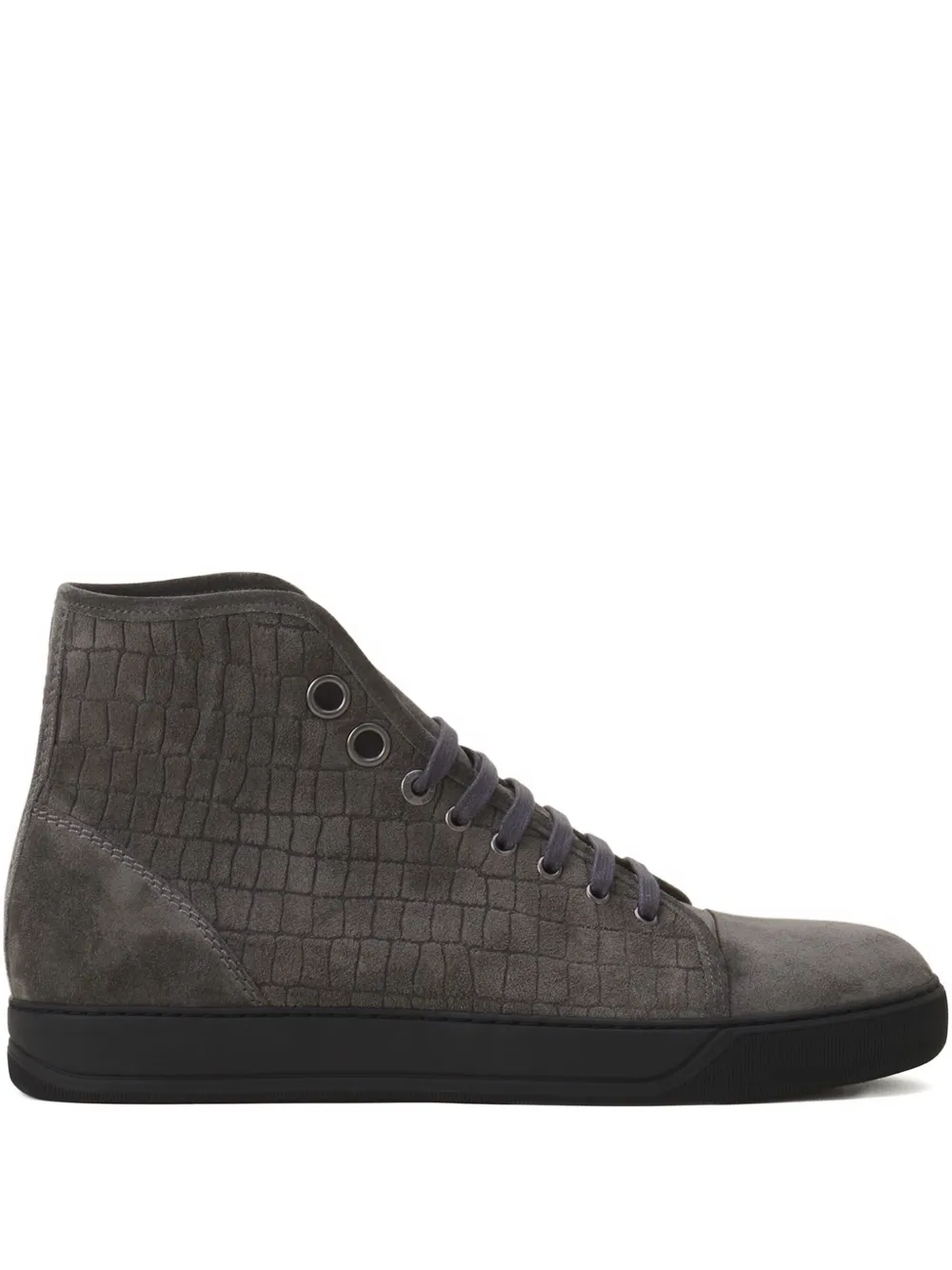 Lanvin Textured high-top sneakers Grijs