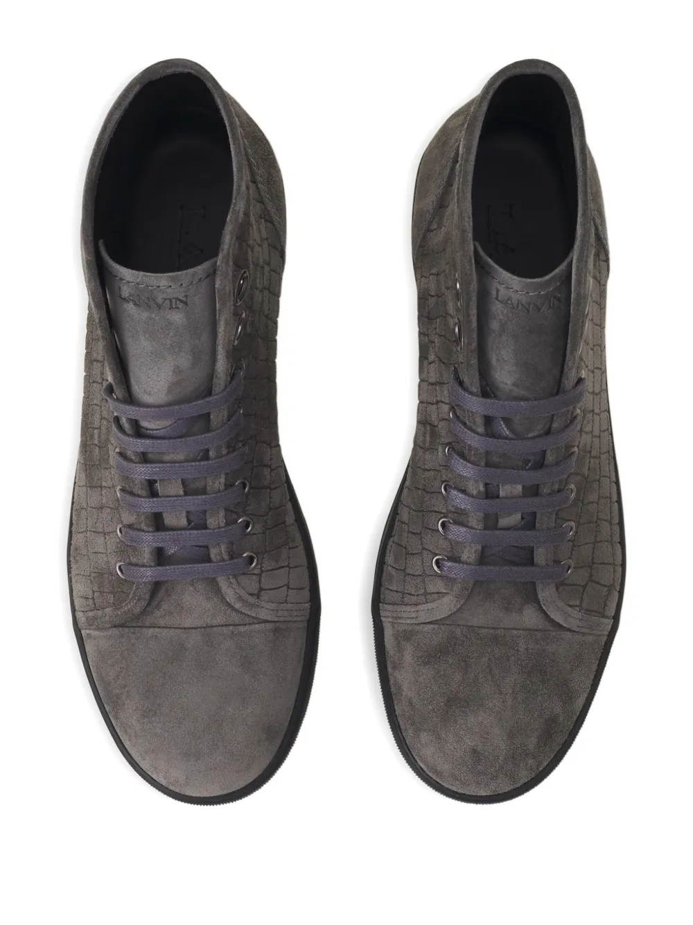 Lanvin Textured high-top sneakers Grijs
