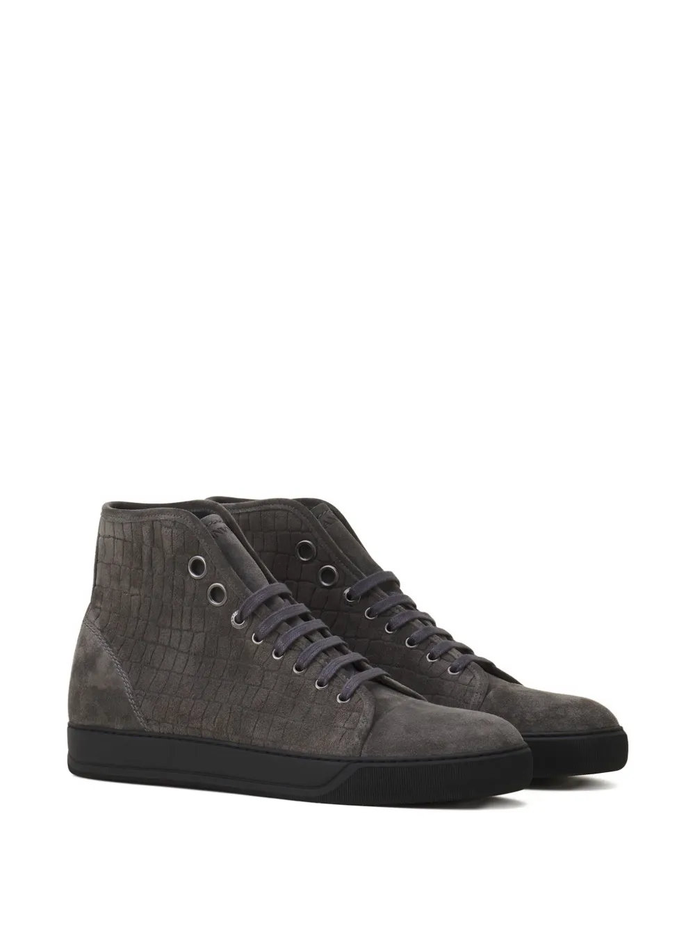 Lanvin Textured high-top sneakers Grijs