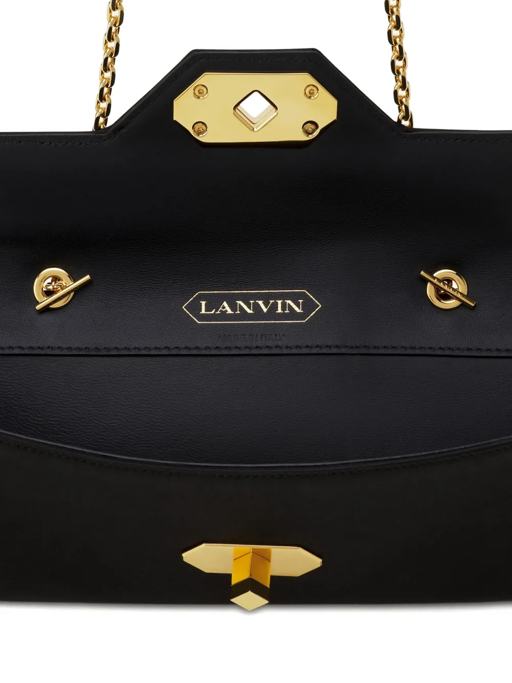 Lanvin Clutch met kettingdetail Zwart