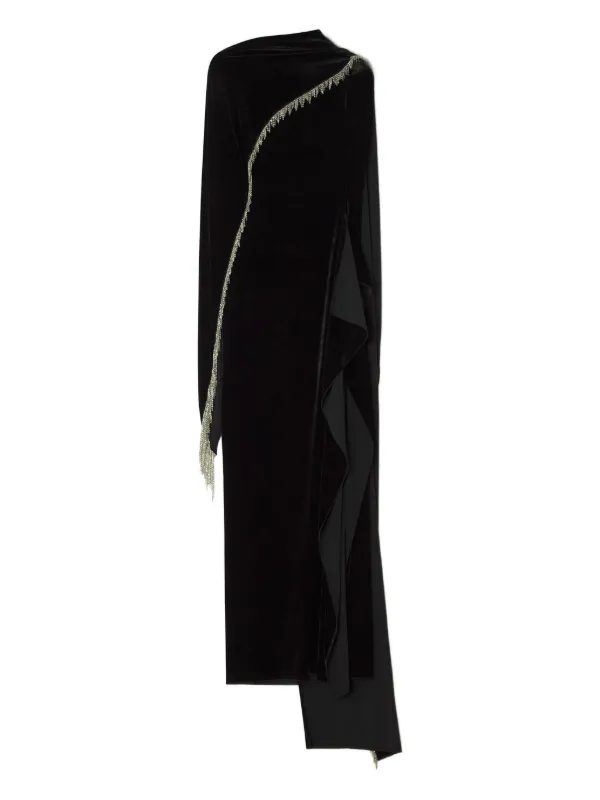 Lanvin Draped Embellished Dress in Black
