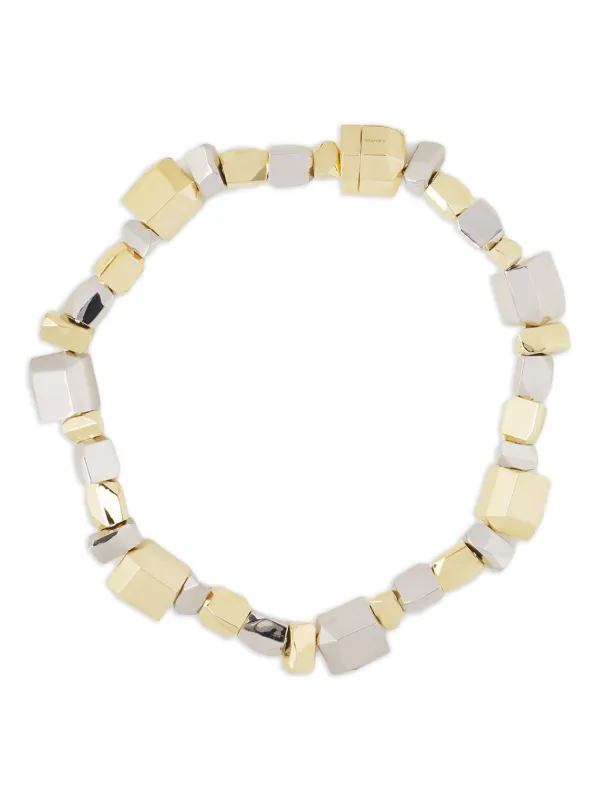 Lanvin Cube Beaded Necklace in Gold