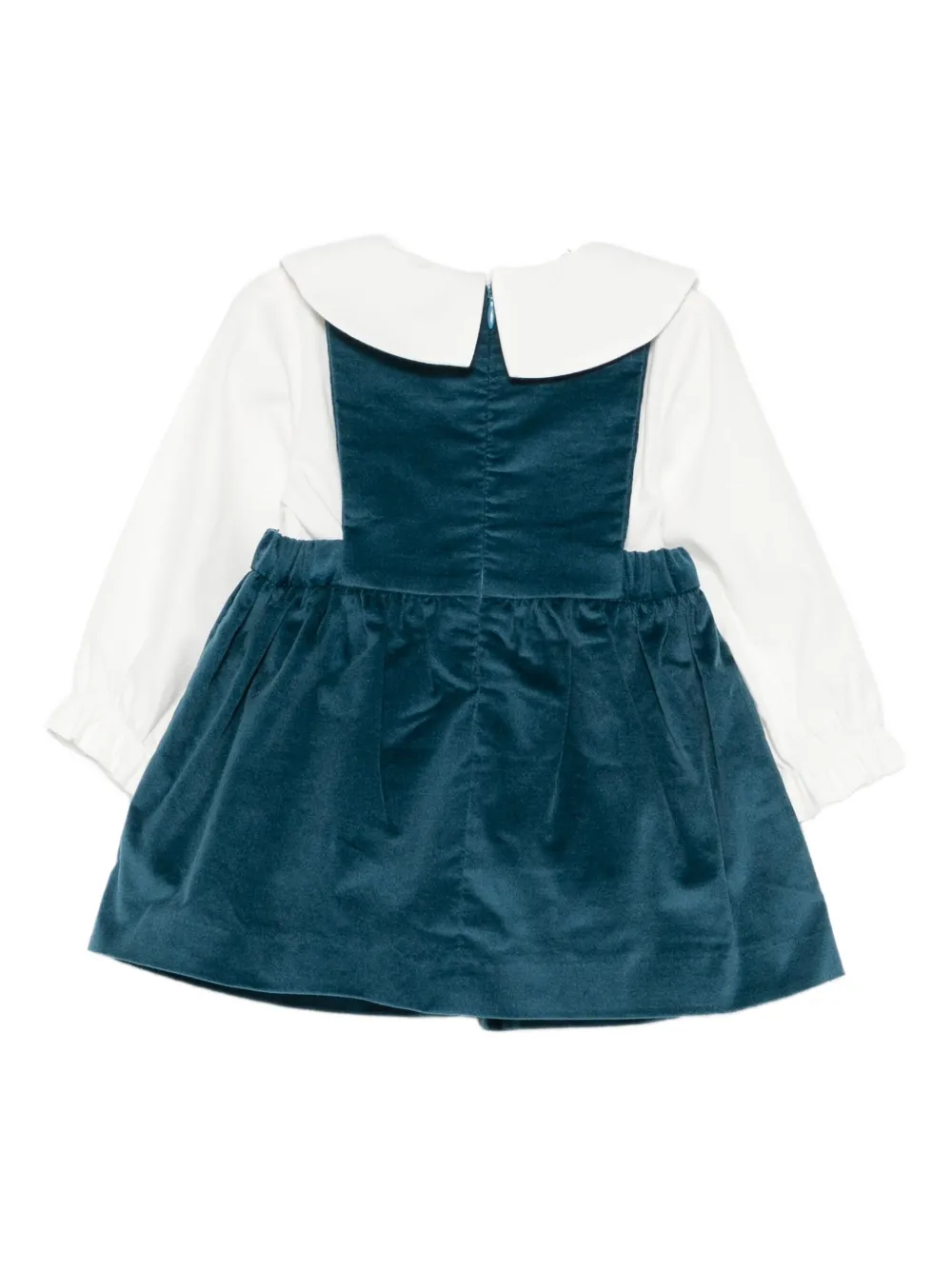 Paz Rodriguez embroidered layered dress - Blauw