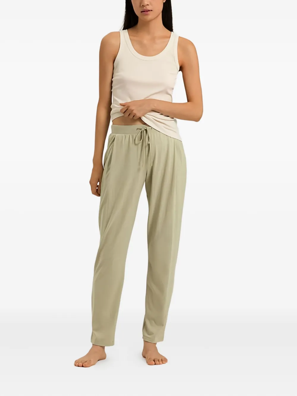 Hanro Drawstring Pocket Trousers In Green
