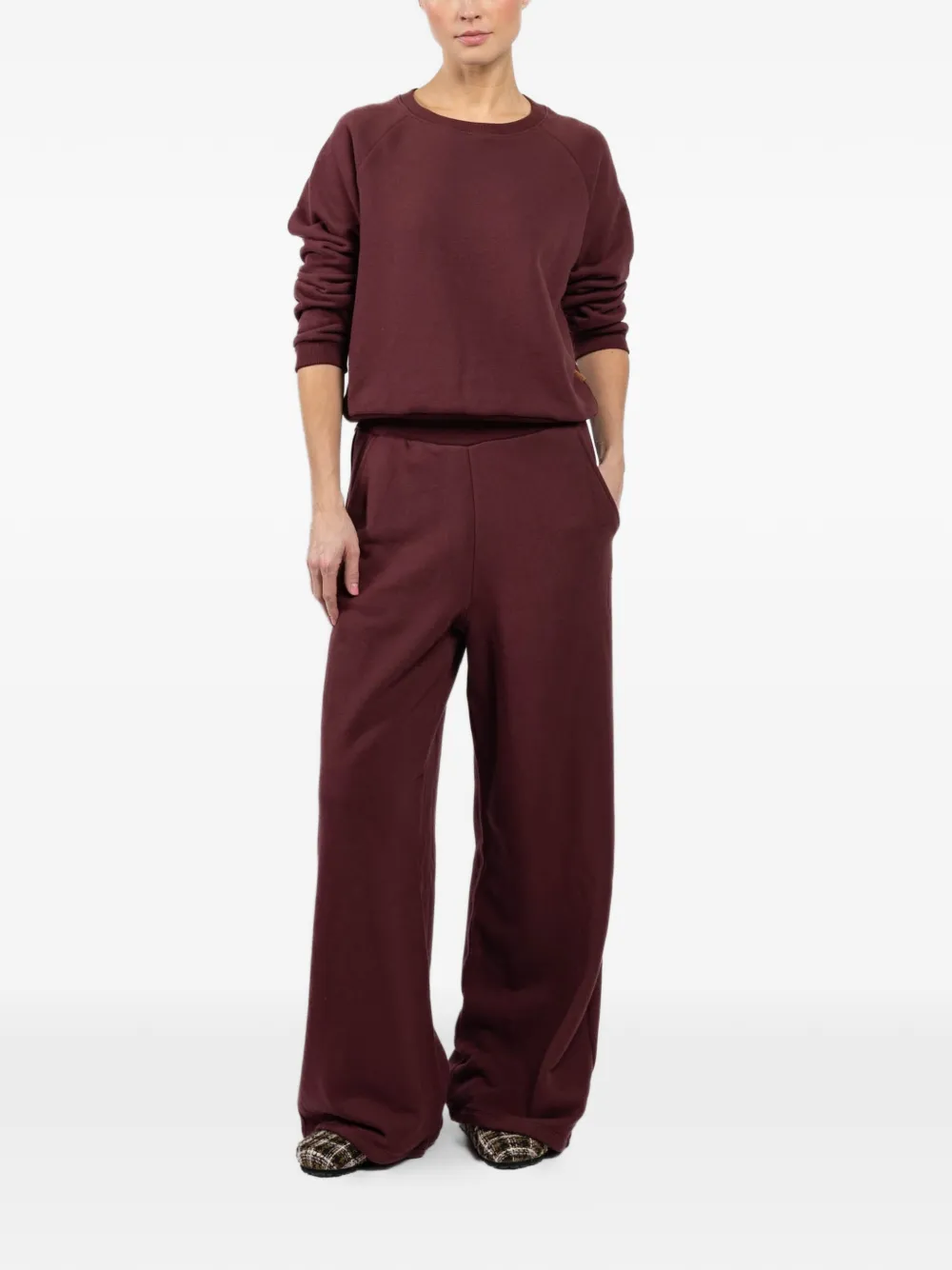 JAMIE HALLER Terry palazzo trousers - Rood