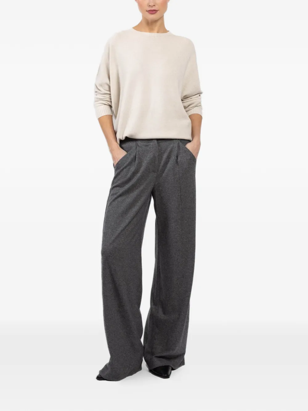 Veronica Beard pleated wide trousers - Grijs