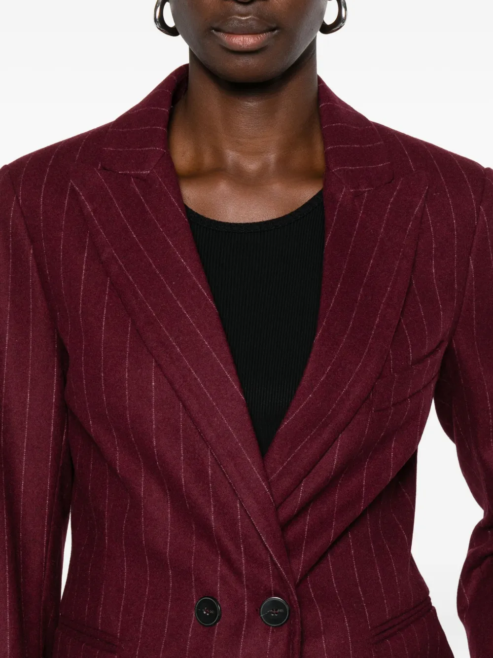 Forte Forte Pinstripe-pattern Double-breasted Blazer In Red